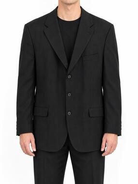 CIANNI Cathy Cellini Mens 62L Black Super 110s Wool Sport Coat Blazer Big & Tall